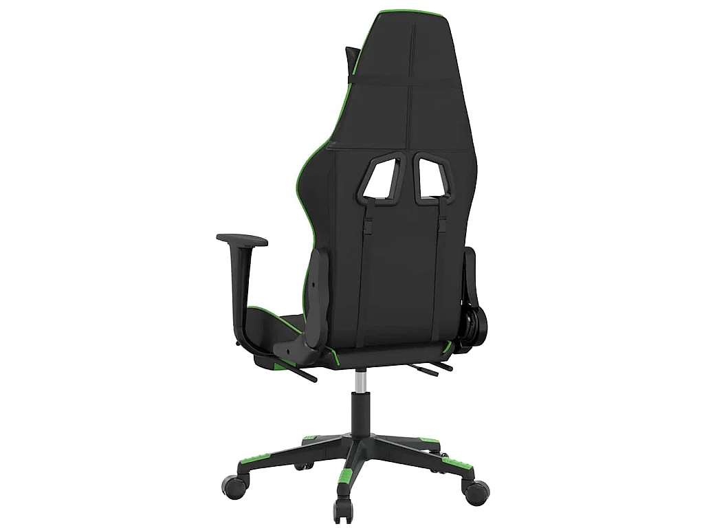 Chaise de jeu de massage avec repose-pied Noir&Vert Similicuir