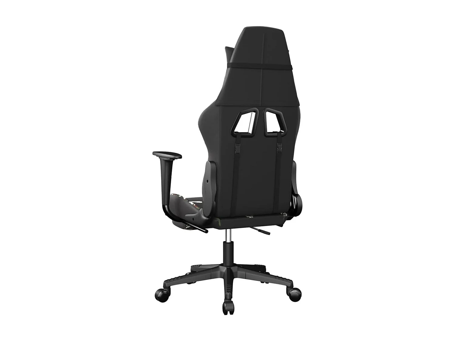 Silla gaming con reposapiés cuero sintético negro camuflaje