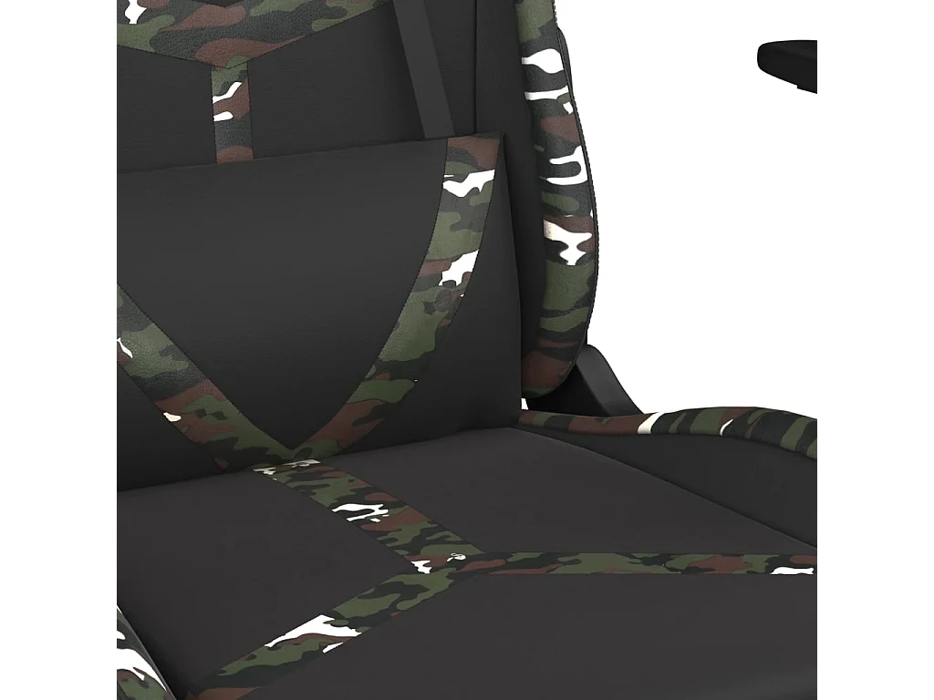 Chaise de jeu avec repose-pied Noir et camouflage Similicuir