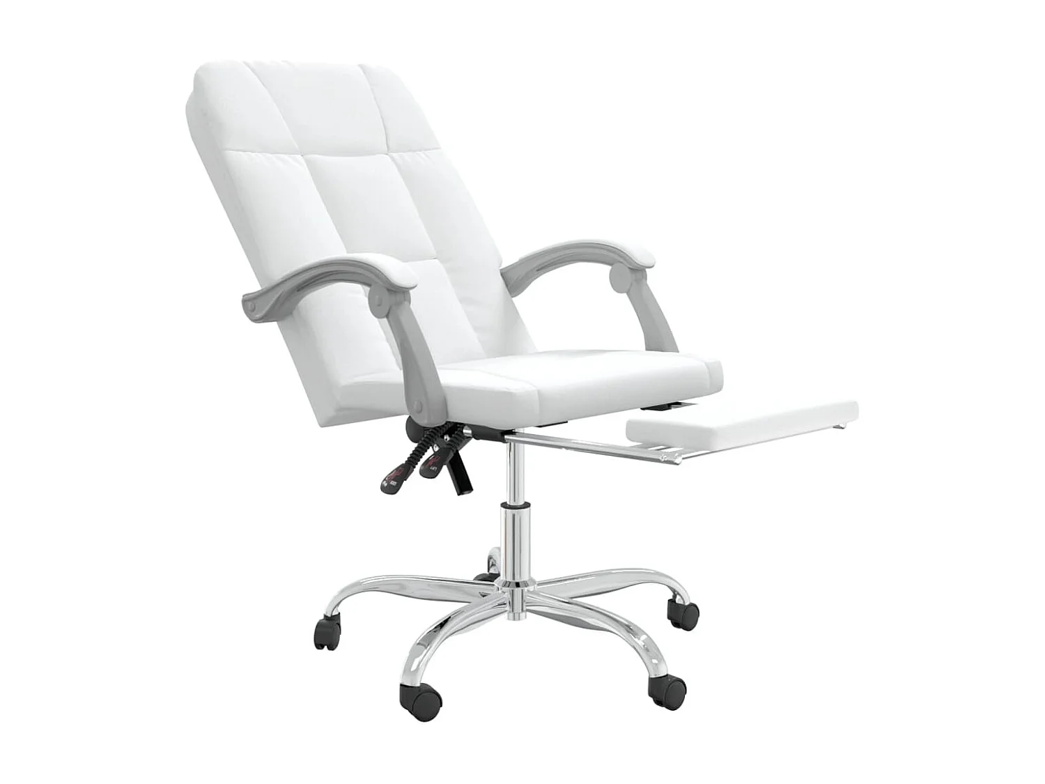 Cadeira de escritório reclinável couro artificial branco