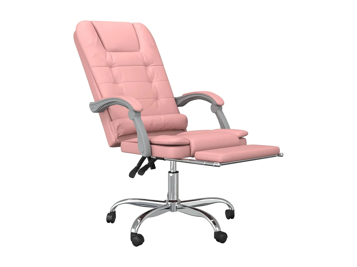 Silla de oficina reclinable masaje cuero sintético rosa