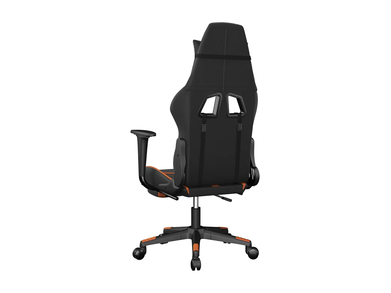 Sedia Gaming Massaggio Poggiapiedi Nero e Arancione Similpelle