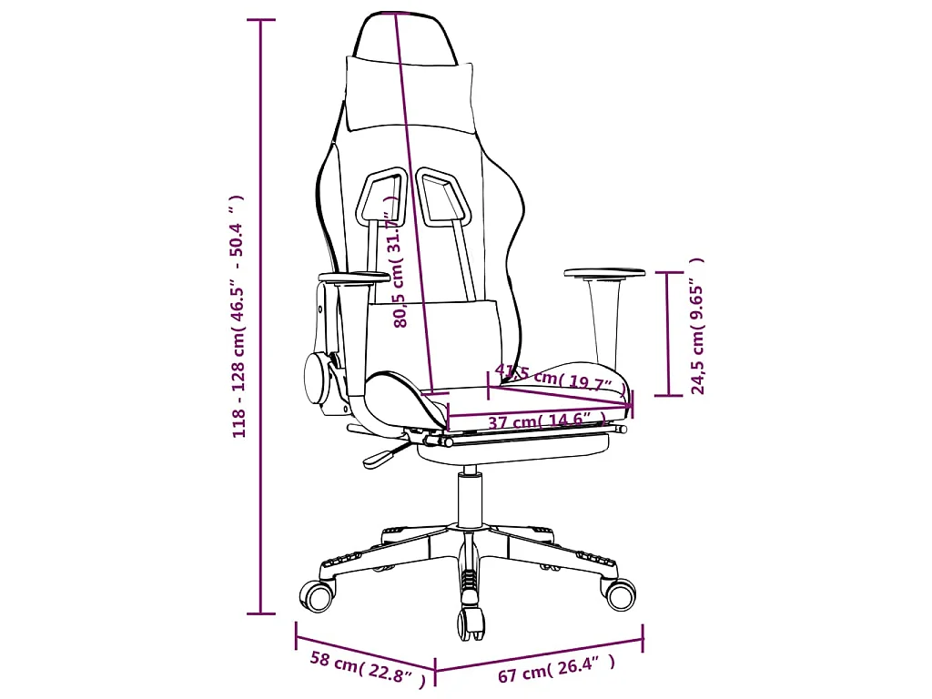 Gaming-Stuhl mit Fußstütze Schwarz und Tarnfarben Kunstleder