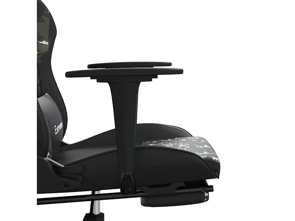 Chaise de jeu avec repose-pied Noir et camouflage Similicuir