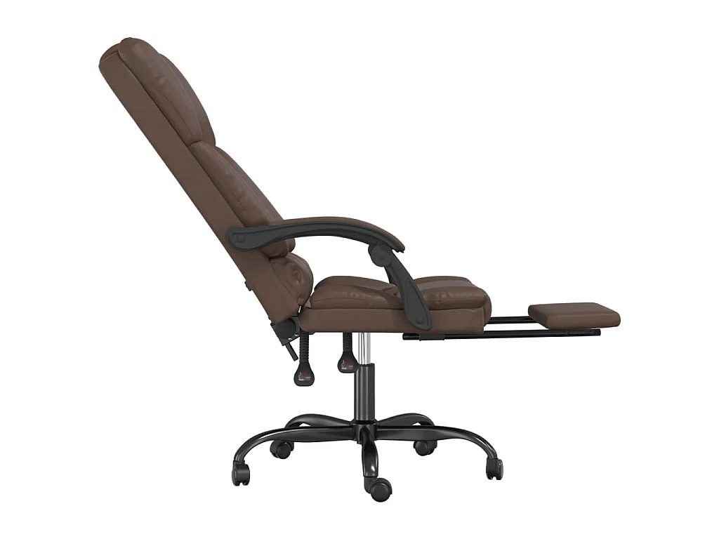 Fauteuil de massage inclinable de bureau Marron Similicuir