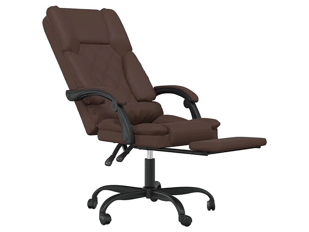 Fauteuil de massage inclinable de bureau Marron Similicuir