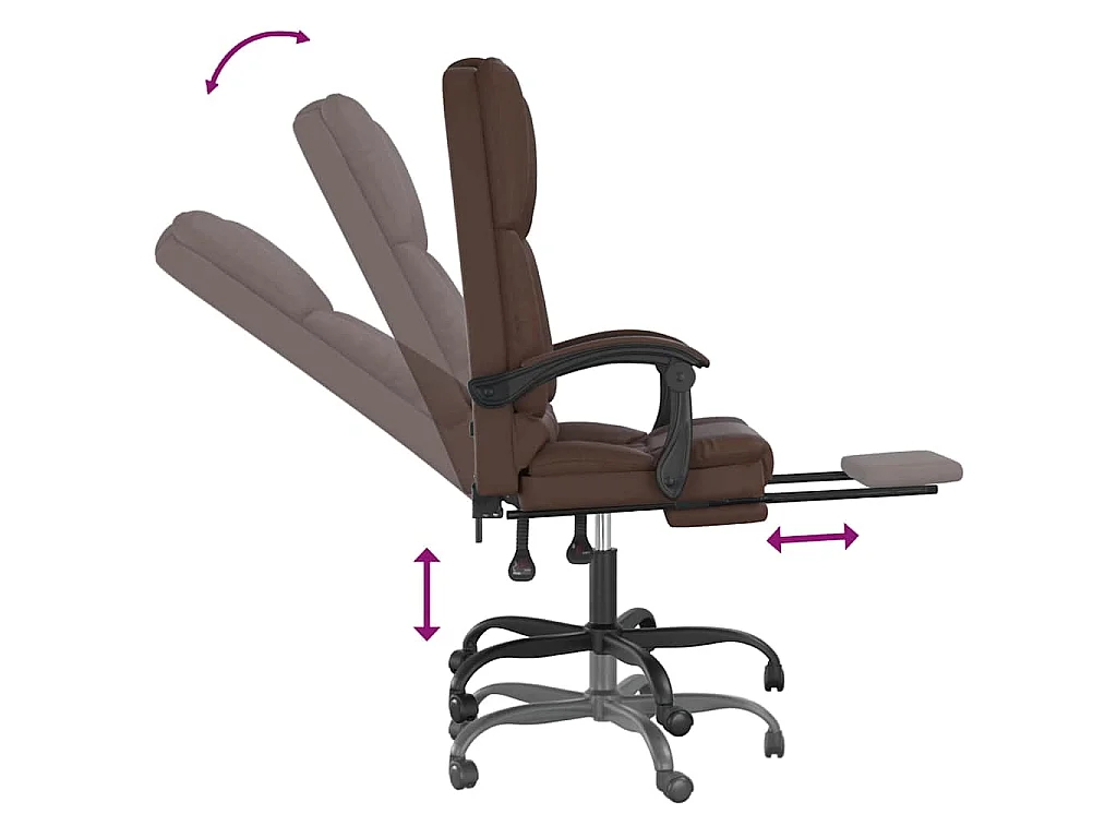 Fauteuil de massage inclinable de bureau Marron Similicuir