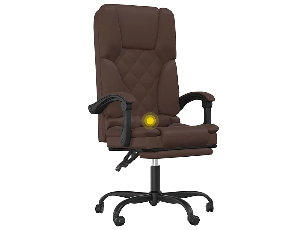 Fauteuil de massage inclinable de bureau Marron Similicuir
