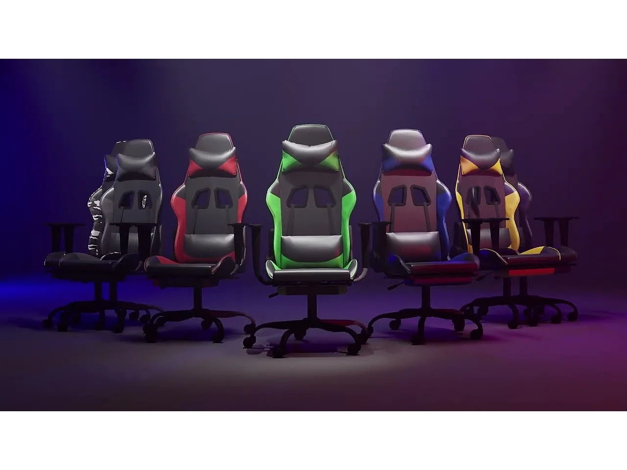 Sedia da Gaming Massaggio Poggiapiedi Nero e Grigio Similpelle