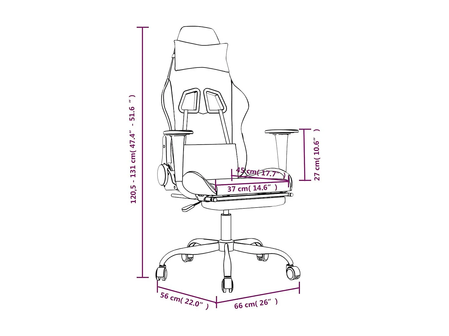 Chaise de jeu de massage avec repose-pied Noir&Gris Similicuir