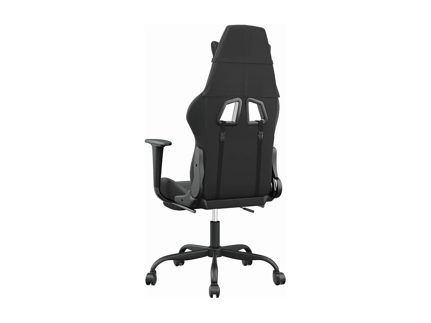 Chaise de jeu de massage avec repose-pied Noir&Gris Similicuir
