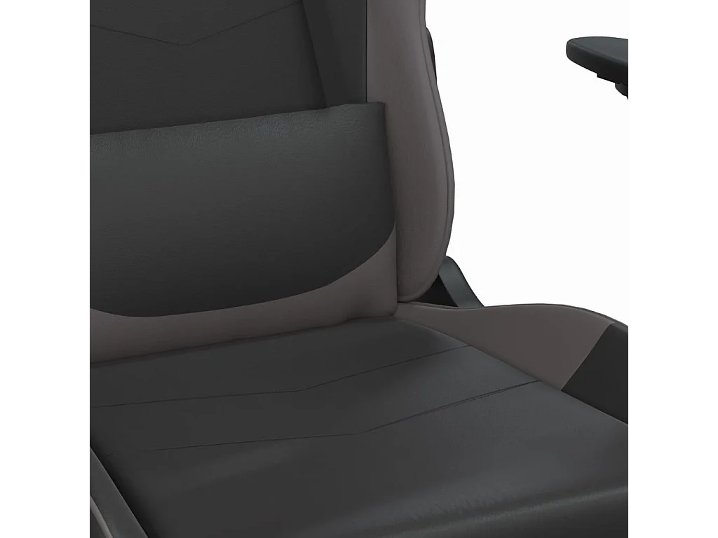 Chaise de jeu de massage avec repose-pied Noir&Gris Similicuir