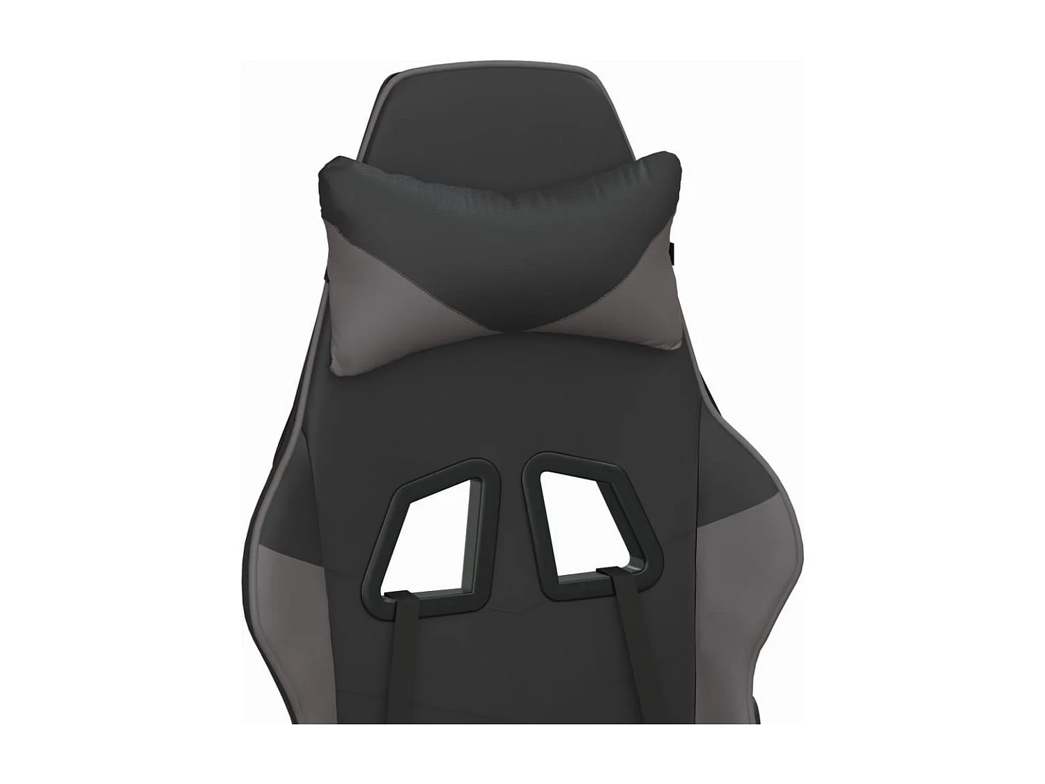 Chaise de jeu de massage avec repose-pied Noir&Gris Similicuir