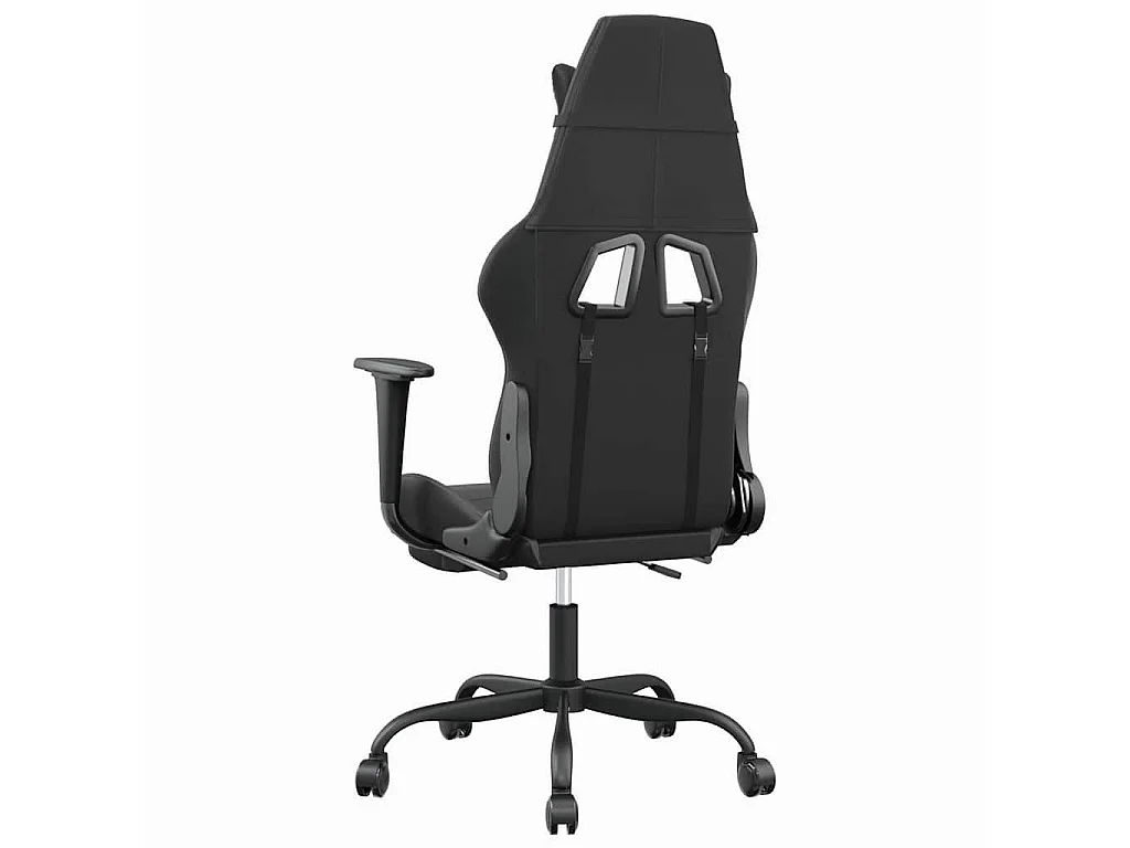 Chaise de jeu de massage avec repose-pied Noir&Gris Similicuir