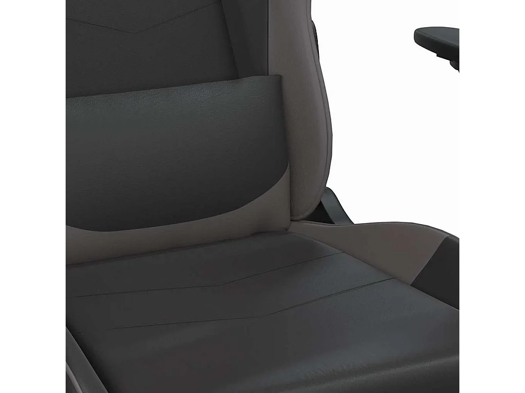 Chaise de jeu de massage avec repose-pied Noir&Gris Similicuir