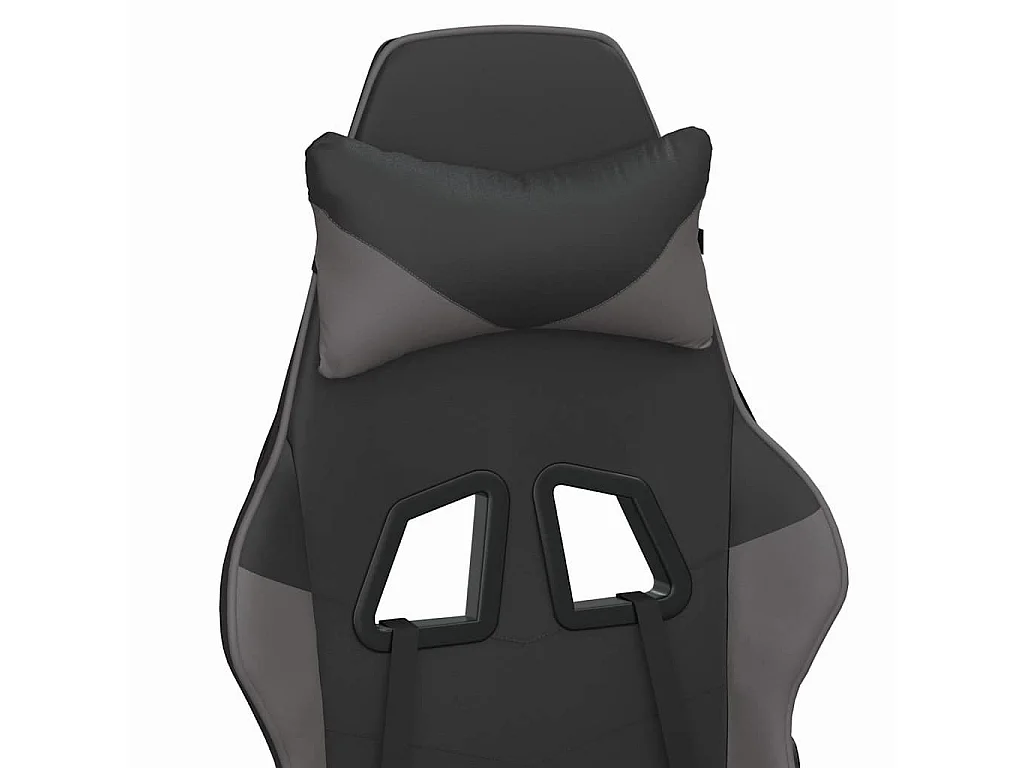 Chaise de jeu de massage avec repose-pied Noir&Gris Similicuir