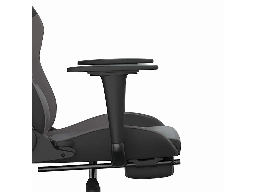 Chaise de jeu de massage avec repose-pied Noir&Gris Similicuir