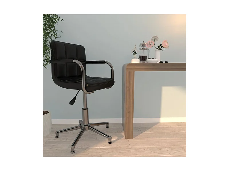 Chaise de bureau pivotante Noir Similicuir
