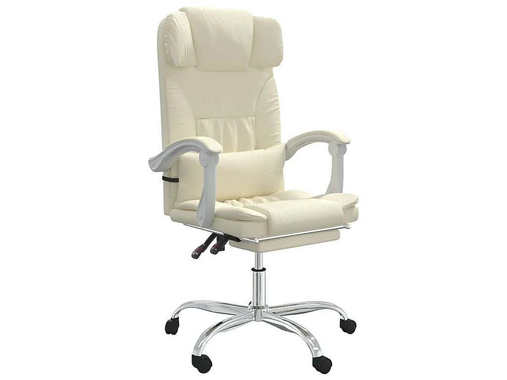 Kantoorstoel verstelbaar kunstleer crèmekleurig