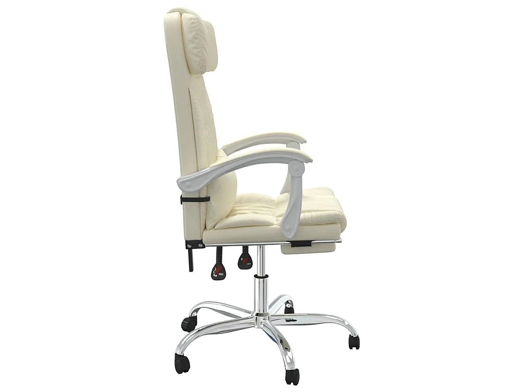 Kantoorstoel verstelbaar kunstleer crèmekleurig