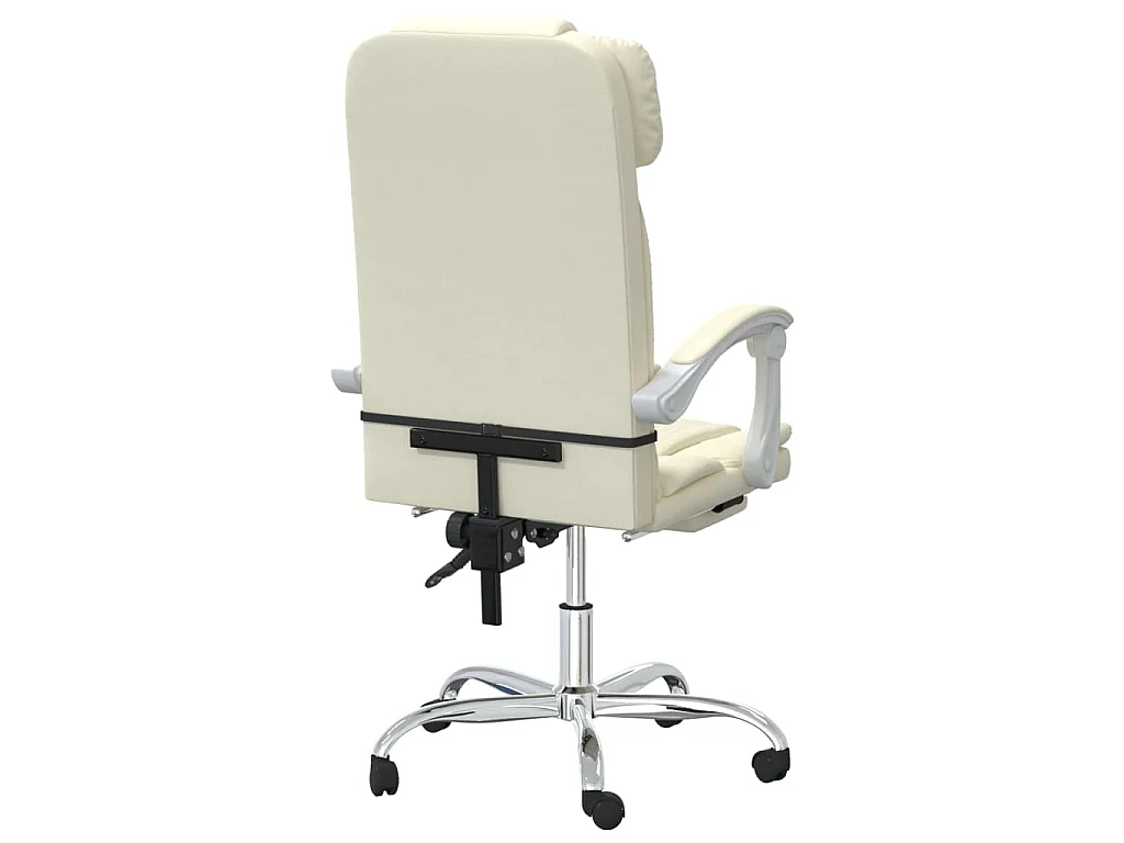 Kantoorstoel verstelbaar kunstleer crèmekleurig