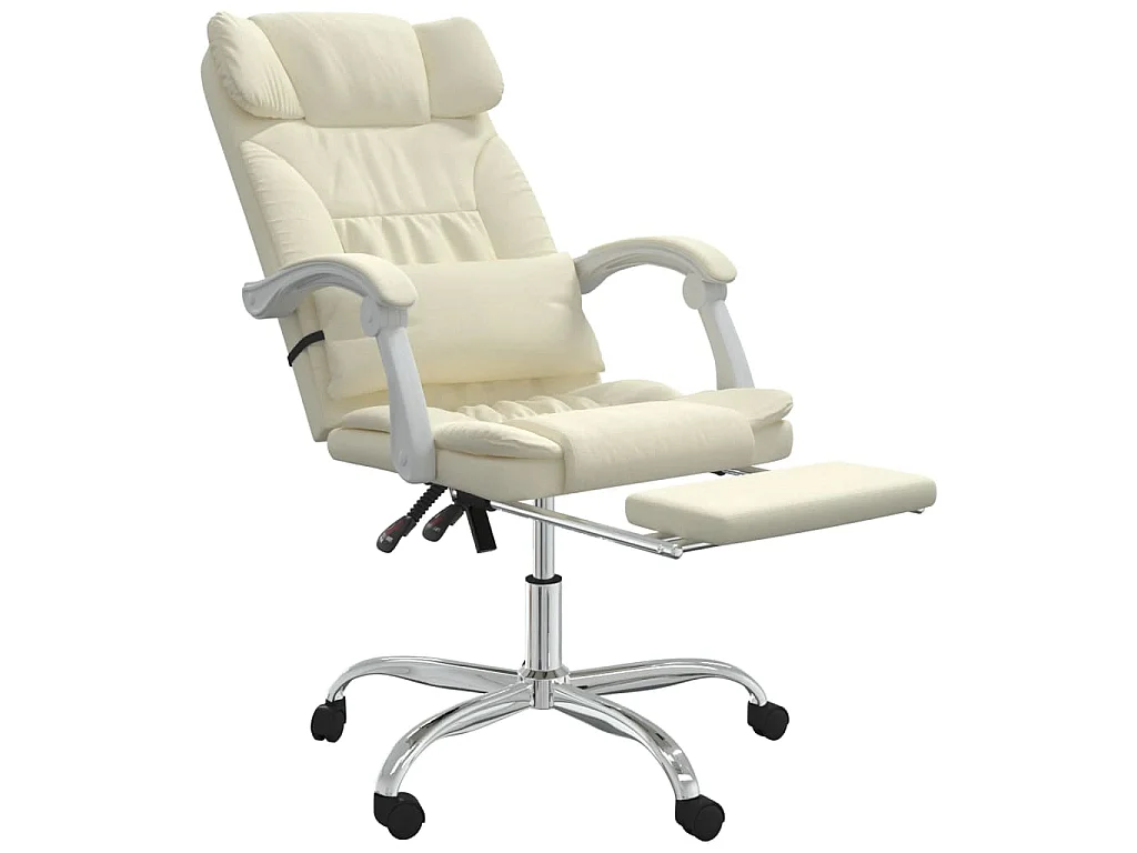 Kantoorstoel verstelbaar kunstleer crèmekleurig