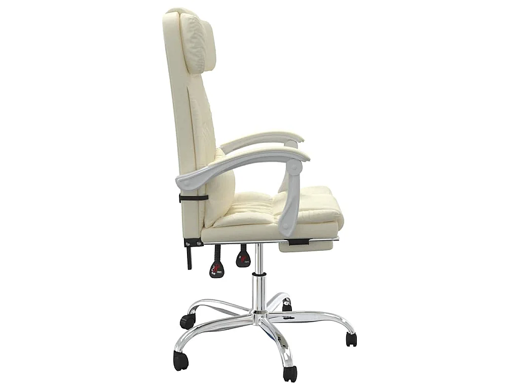 Fauteuil inclinable de bureau Crème Similicuir