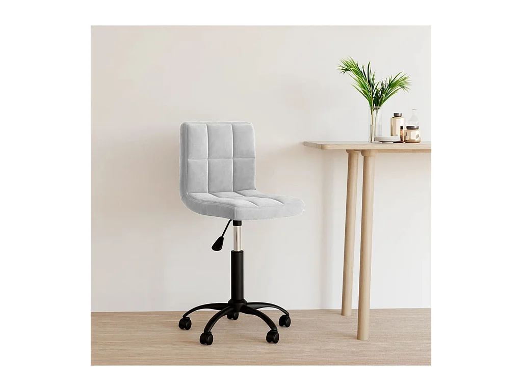 Chaise pivotante de bureau Gris clair Velours