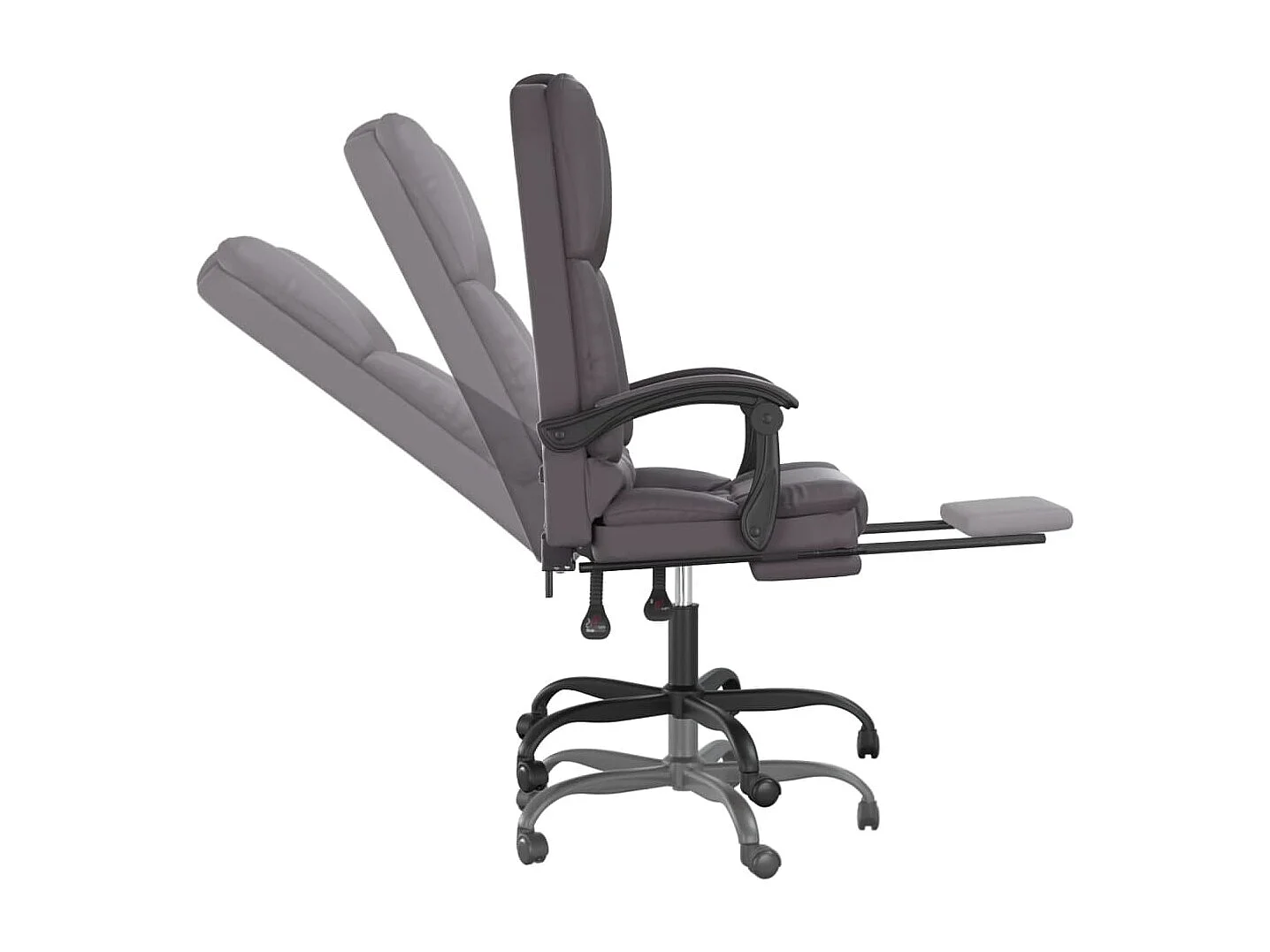 Fauteuil de massage inclinable de bureau Gris Similicuir
