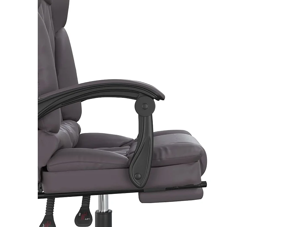 Fauteuil de massage inclinable de bureau Gris Similicuir
