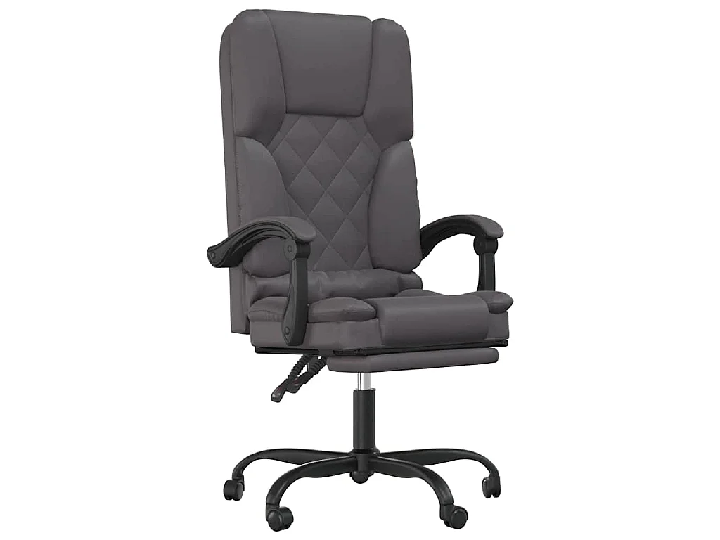 Fauteuil de massage inclinable de bureau Gris Similicuir