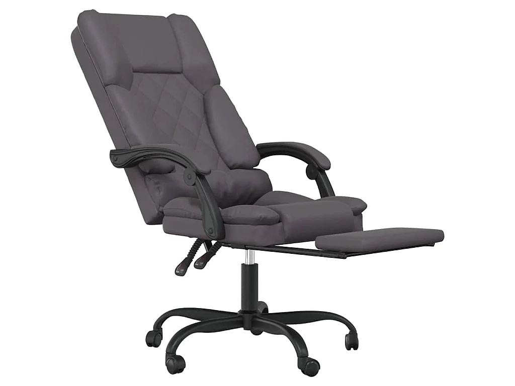 Fauteuil de massage inclinable de bureau Gris Similicuir