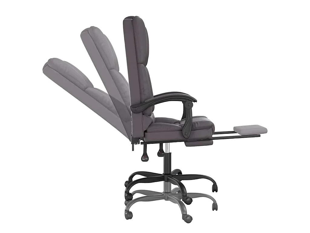 Fauteuil de massage inclinable de bureau Gris Similicuir
