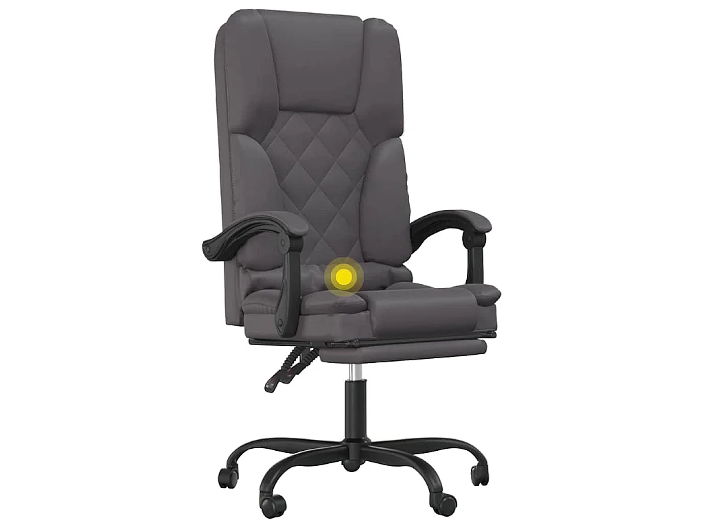 Fauteuil de massage inclinable de bureau Gris Similicuir