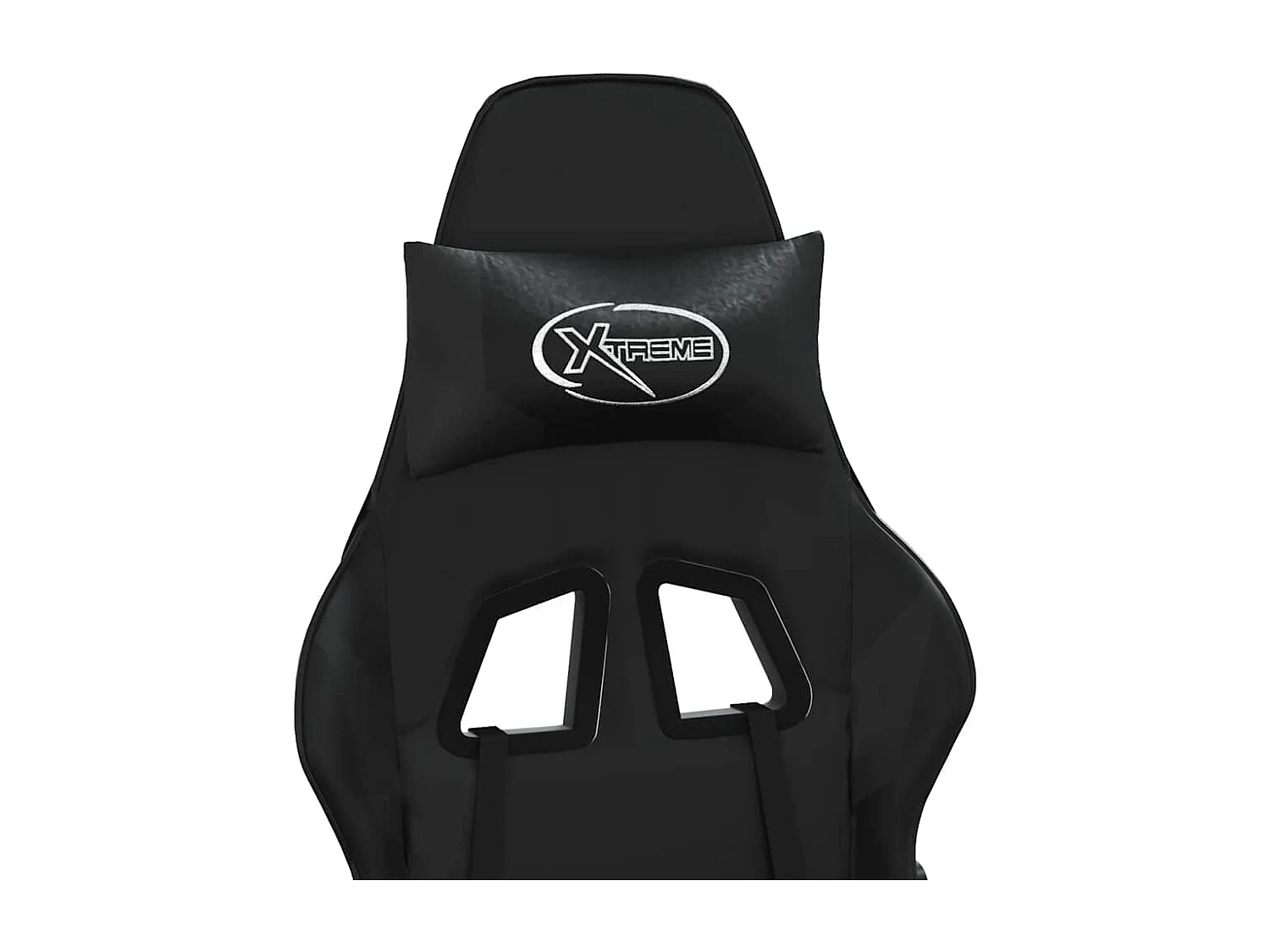 Chaise de jeu de massage avec repose-pied Noir Similicuir