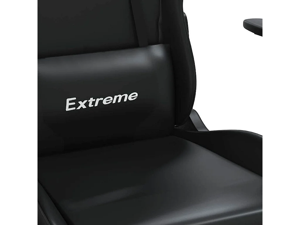 Chaise de jeu de massage avec repose-pied Noir Similicuir