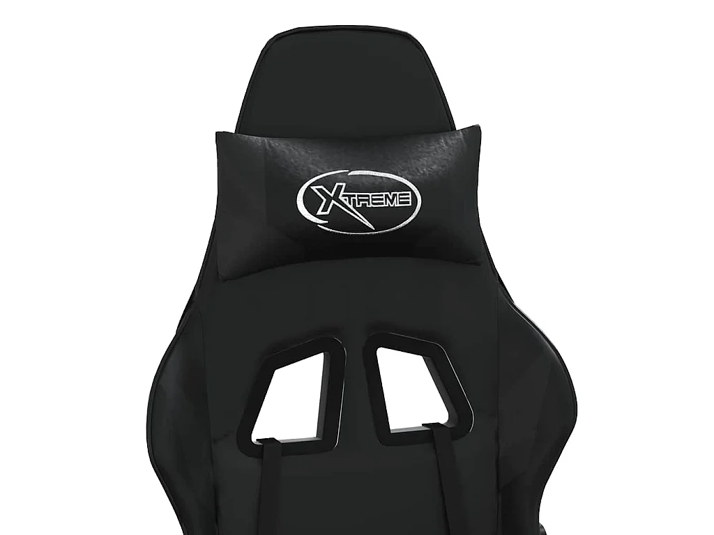 Chaise de jeu de massage avec repose-pied Noir Similicuir