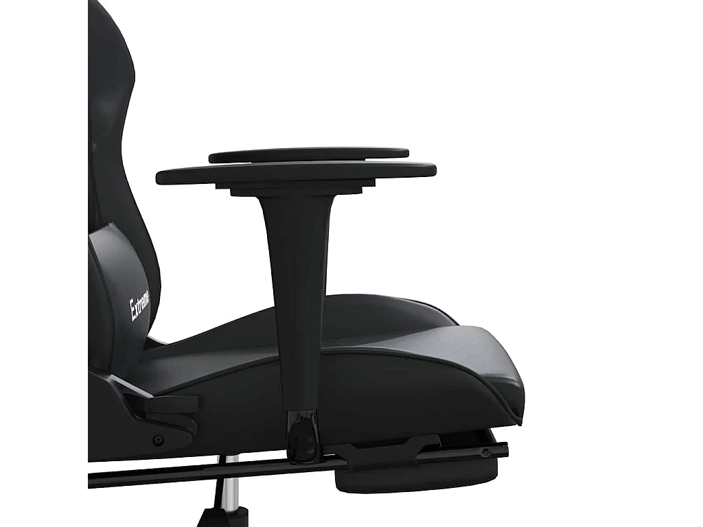 Chaise de jeu de massage avec repose-pied Noir Similicuir