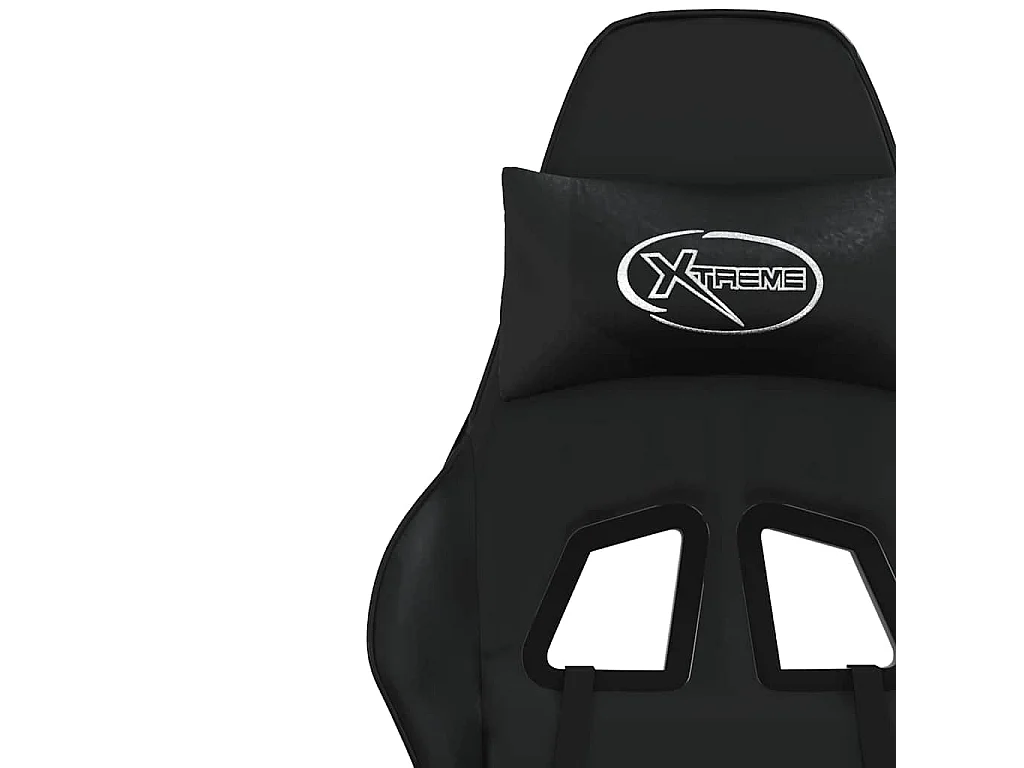 Chaise de jeu de massage avec repose-pied Noir Similicuir
