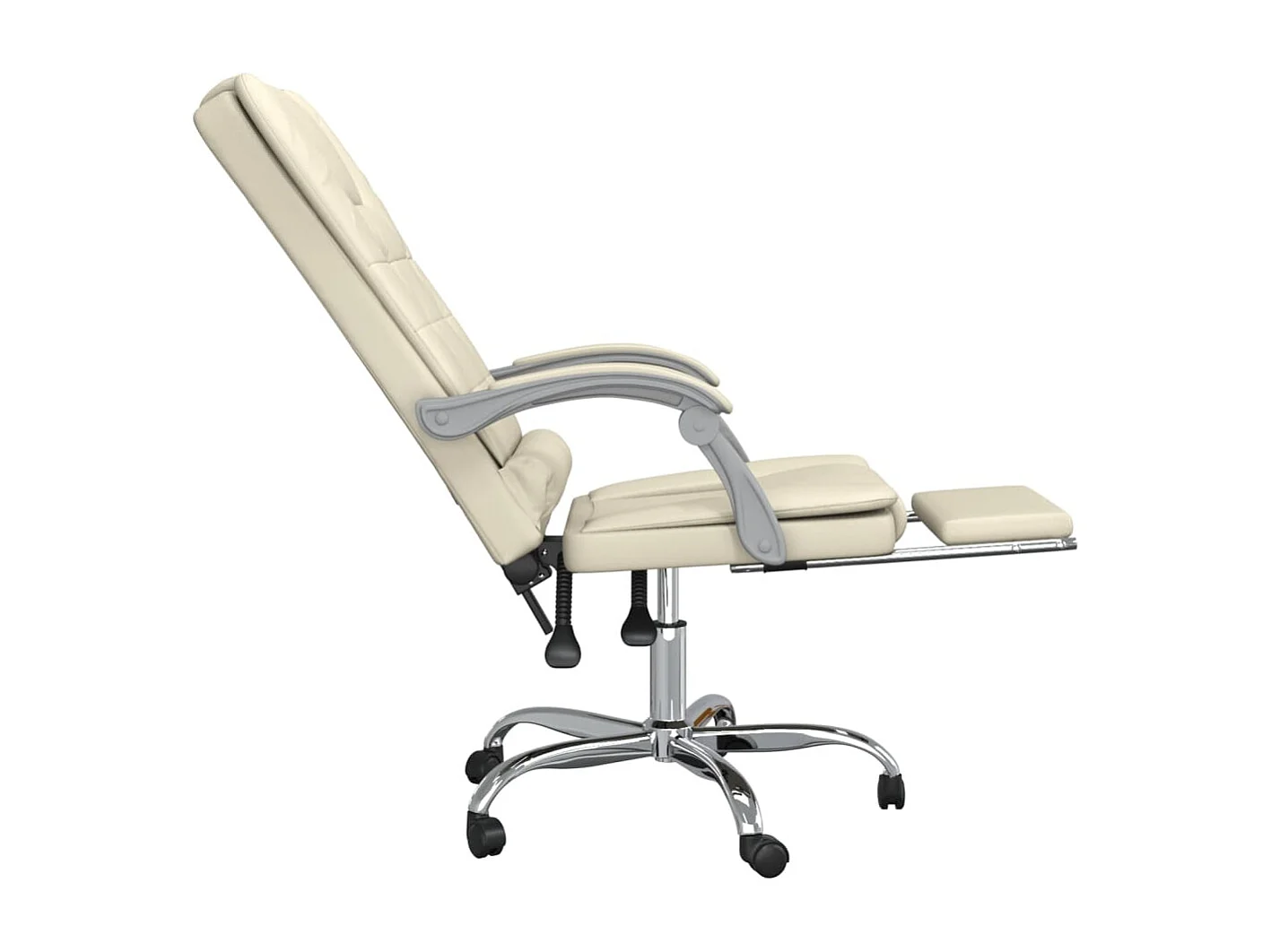 Fauteuil de massage inclinable de bureau Crème Similicuir