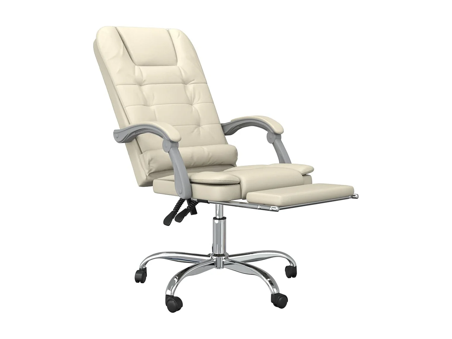 Fauteuil de massage inclinable de bureau Crème Similicuir