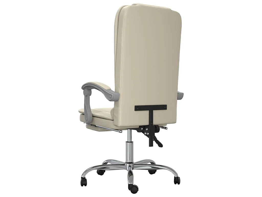 Kantoorstoel massage verstelbaar kunstleer crèmekleurig