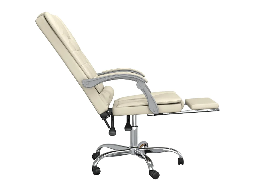 Kantoorstoel massage verstelbaar kunstleer crèmekleurig