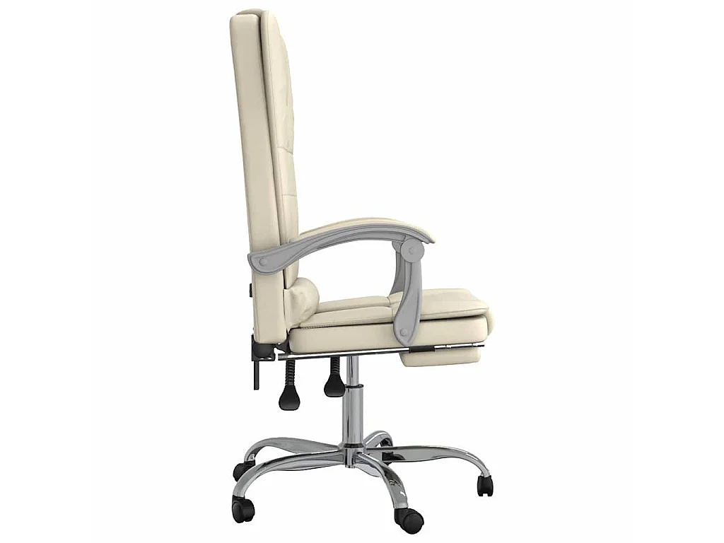 Fauteuil de massage inclinable de bureau Crème Similicuir