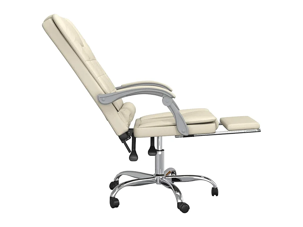Fauteuil de massage inclinable de bureau Crème Similicuir