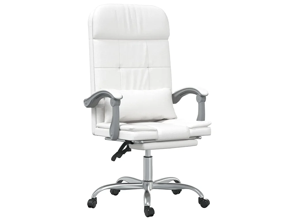 Fauteuil de massage inclinable de bureau Blanc Similicuir