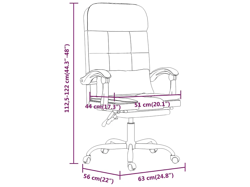 Fauteuil de massage inclinable de bureau Blanc Similicuir