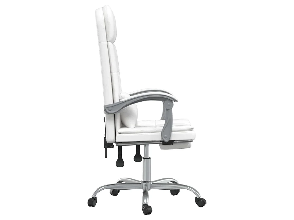 Fauteuil de massage inclinable de bureau Blanc Similicuir