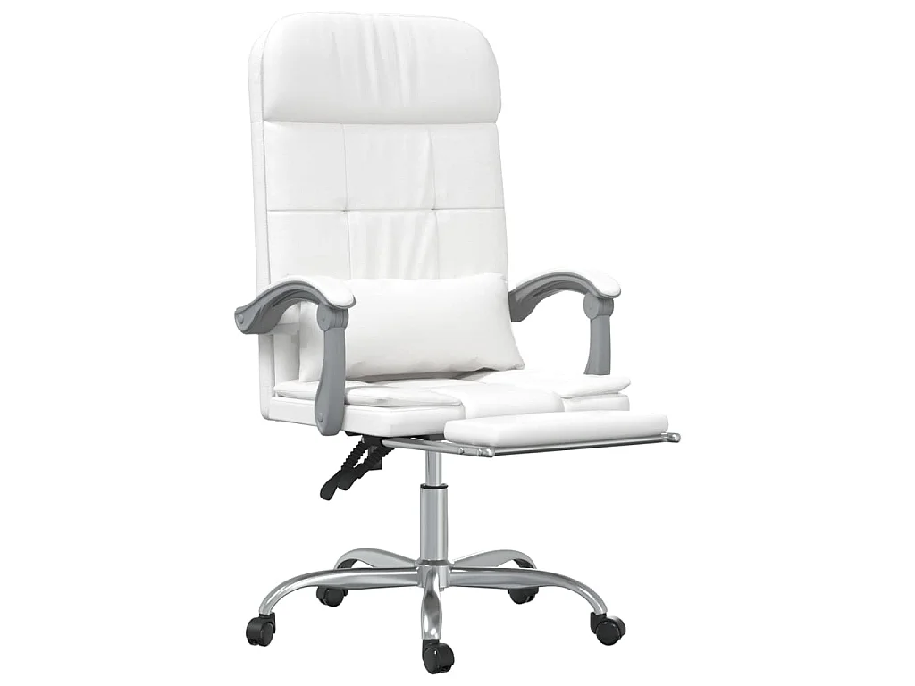 Fauteuil de massage inclinable de bureau Blanc Similicuir