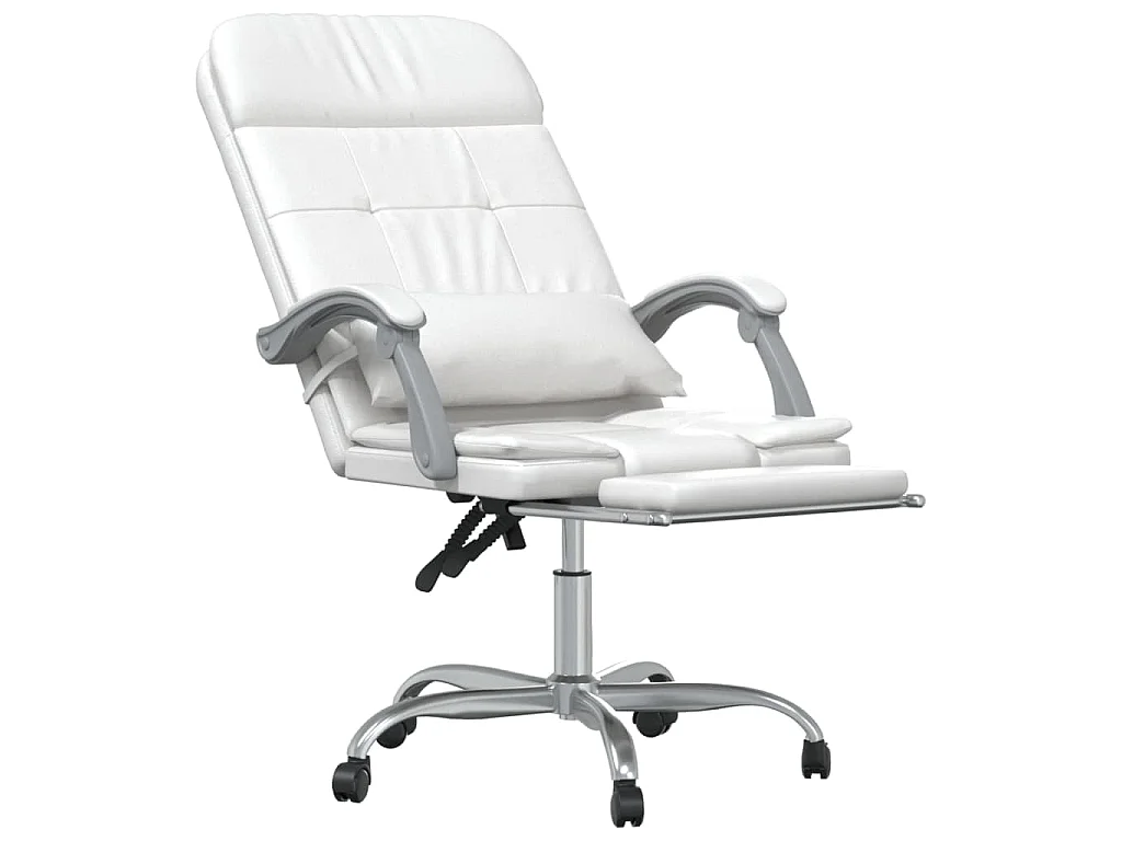 Fauteuil de massage inclinable de bureau Blanc Similicuir